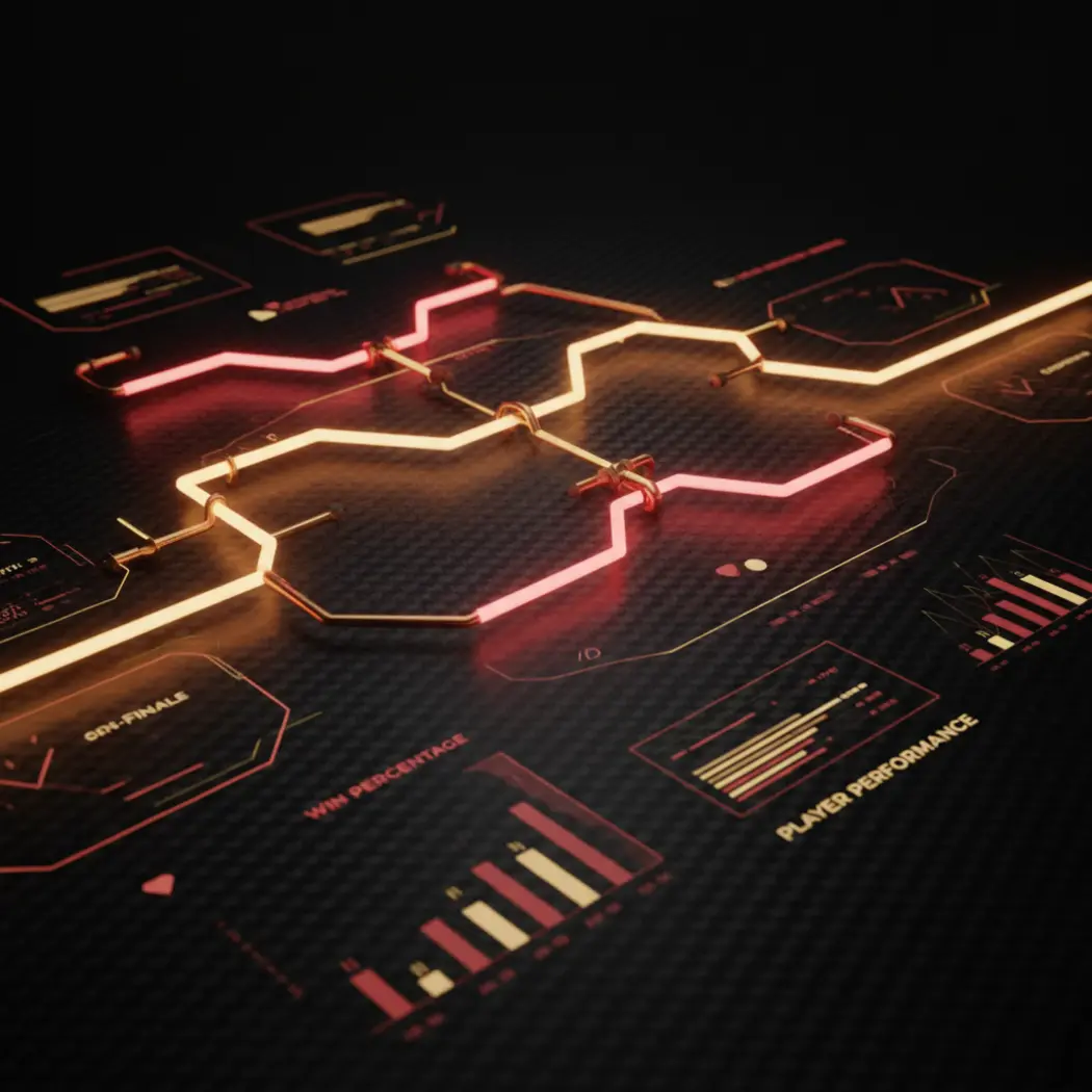 Glowing neon tournament bracket