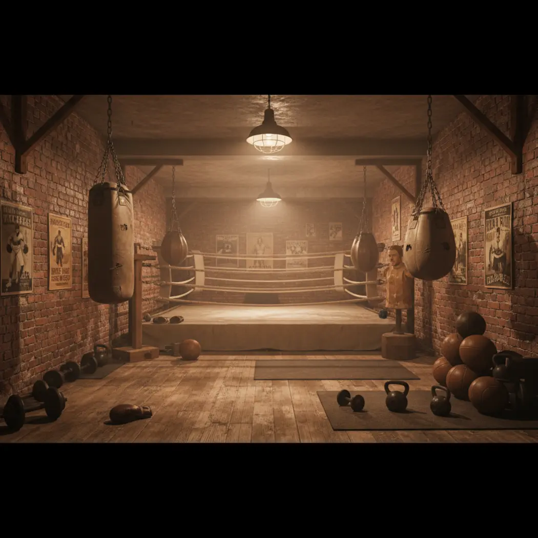 Old school underground boxing gym